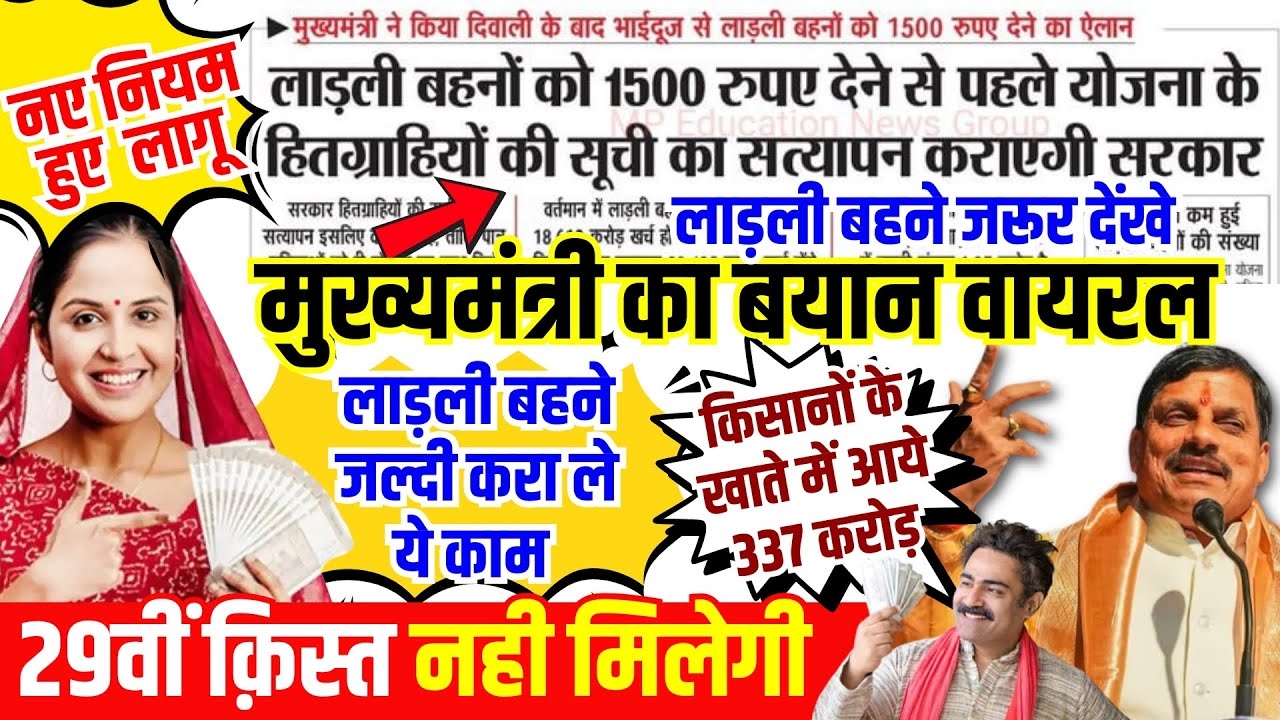 Ladli Behna Yojana 29th Kist 2025